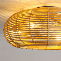 Boho Handwoven Rattan Caged Ceiling Fan with Light – 20 Inch, 4-Light