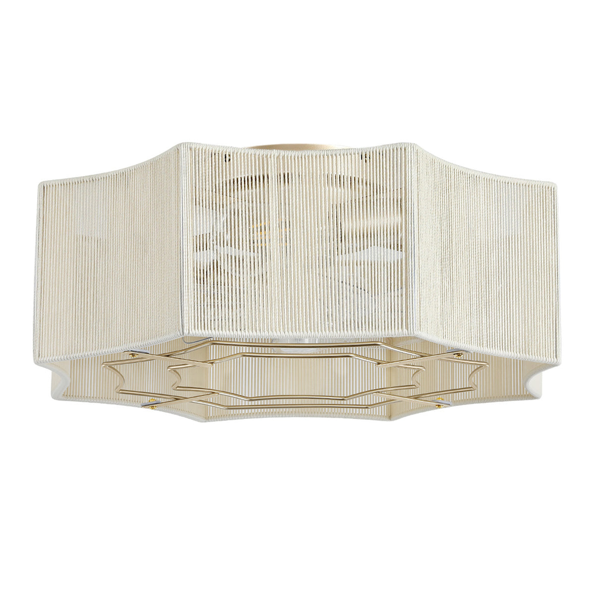 Boho Cotton Rope Caged Ceiling Fan with Light – 20 Inch, 4-Light