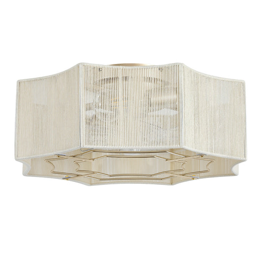 Boho Cotton Rope Caged Ceiling Fan with Light – 20 Inch, 4-Light