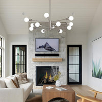 Modern Sputnik Chandelier – 5/6/8/10/12-Light, Adjustable Height