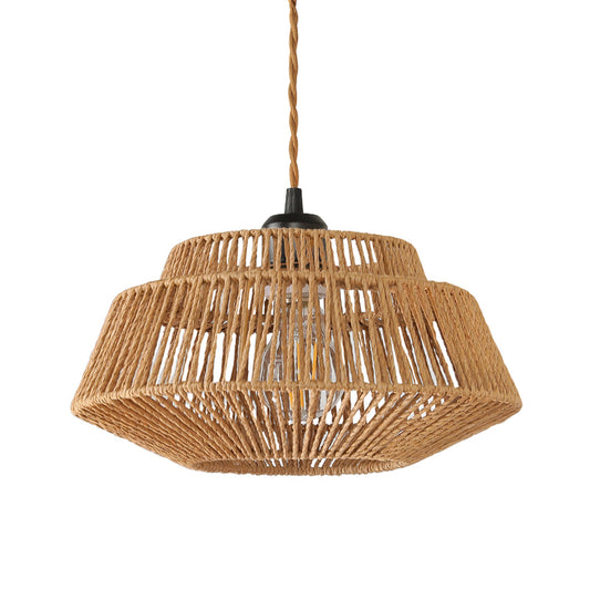 Plug-in rattan chandelier