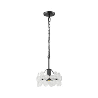 Modern 5-Petal Ribbed Glass Pendant Light – 10.1 Inch, 1-Light