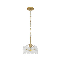 Modern 5-Petal Ribbed Glass Pendant Light – 10.1 Inch, 1-Light