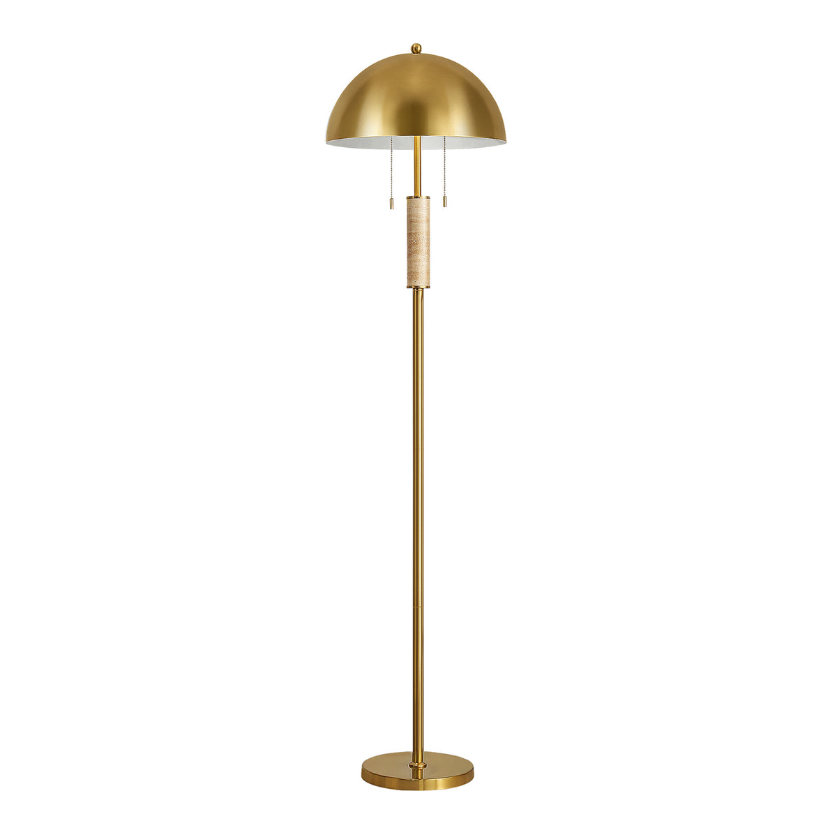 Dual Head Floor Lamp with Dome Shades