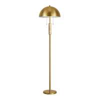 Dual Head Floor Lamp with Dome Shades