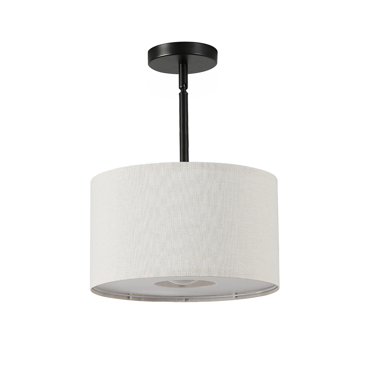 Modern Fabric Drum Ceiling Light – 12/16 Inch, 1-Light/3-Light