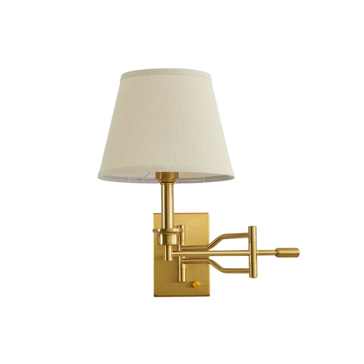 Modern Linen Shade Swing Arm Wall Sconce – 1-Light Dimmable Plug-In
