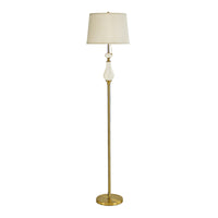 Farmhouse Ceramic Floor Lamp with Linen Shade – 66 Inch