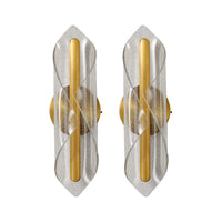 Modern Twisted Acrylic Integrated LED Wall Sconce Set of 2 – Brushed Gold, 5CCT/RGBW