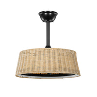 Bohemian Rattan Caged Ceiling Fan with LED Light – 20 Inch
