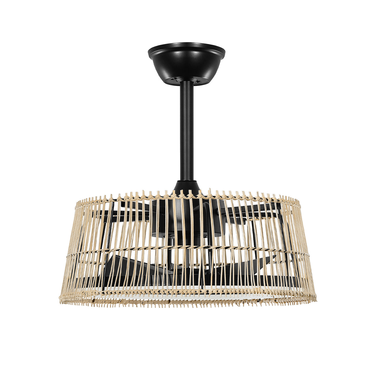 Boho Rattan Ceiling Fan with Light