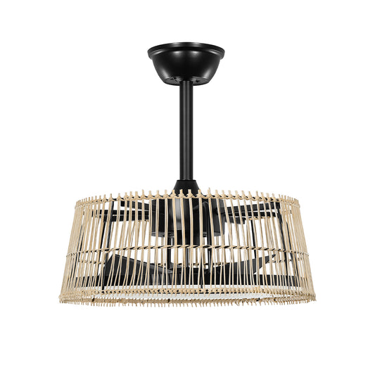 Boho Rattan Ceiling Fan with Light