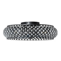 Black Crystal Caged Ceiling Fan with Light – 20 Inch
