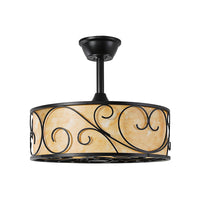 Rustic Caged Ceiling Fan with Light – 19 Inch, 4-Light