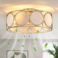 Modern Gold Low-Profile Ceiling Fan with Light – 20 Inch, 4-Light