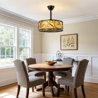 Rustic Caged Ceiling Fan with Light – 19 Inch, 4-Light
