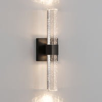 Chrome Bubble Crystal LED Wall Sconce on White Wall