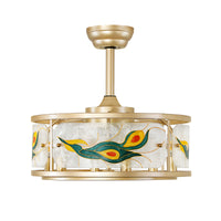 Vintage Patterned Resin Caged Ceiling Fan with Light – 20 Inch, 6-Light