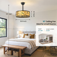 Rustic Caged Ceiling Fan with Light – 19 Inch, 4-Light