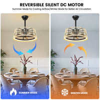 Boho Rattan Ceiling Fan with Light
