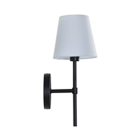Black modern linen shade wall sconce
