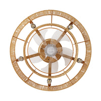 Boho Rattan Caged Ceiling Fan with Light – 20 Inch, 5-Light