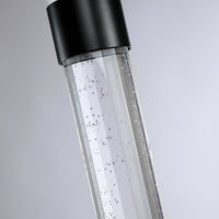 Clear bubble crystal shade detail with black finish