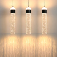 Modern Bubble Crystal Cylinder LED Pendant Light – 1-Light