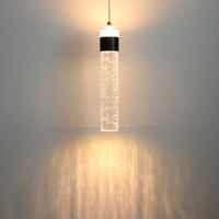 Modern Bubble Crystal Cylinder LED Pendant Light – 1-Light