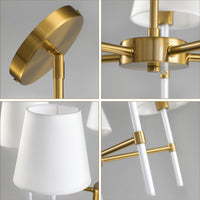 Modern Fabric Shade Multi-Arm Chandelier – 5/8-Light