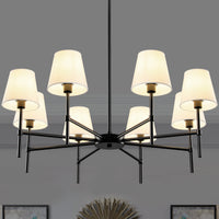 Modern Fabric Shade Multi-Arm Chandelier – 5/8-Light