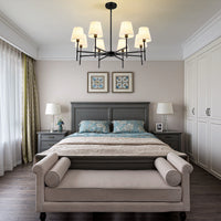 Modern Fabric Shade Multi-Arm Chandelier – 5/8-Light