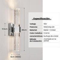Chrome Bubble Crystal LED Wall Sconce Dimensions