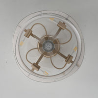 Boho Cream Linen Flush Mount Ceiling Fan with Light – 20 Inch, 4-Light