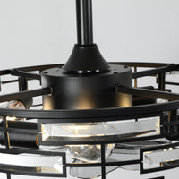Semi Flush Mount Crystal Lantern Ceiling Fan with Light