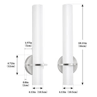 Matte Black Frosted Acrylic LED Wall Sconce Set of 2