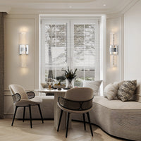 Chrome Bubble Crystal LED Wall Sconce in Living Room