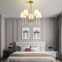 Modern Fabric Shade Multi-Arm Chandelier – 5/8-Light