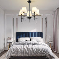 Modern Fabric Shade Multi-Arm Chandelier – 5/8-Light