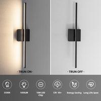 Modern 360° Rotatable Dimmable LED Wall Sconce – 24/30/39 Inch