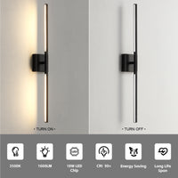 Modern 360° Rotatable Dimmable LED Wall Sconce – 24/30/39 Inch