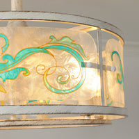 Vintage Patterned Resin Caged Ceiling Fan with Light – 20 Inch, 6-Light