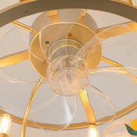 Vintage Patterned Resin Caged Ceiling Fan with Light – 20 Inch, 6-Light