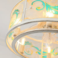 Vintage Patterned Resin Caged Ceiling Fan with Light – 20 Inch, 6-Light