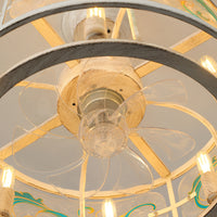 Vintage Patterned Resin Caged Ceiling Fan with Light – 20 Inch, 6-Light