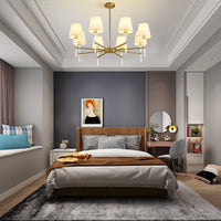 Modern Fabric Shade Multi-Arm Chandelier – 5/8-Light