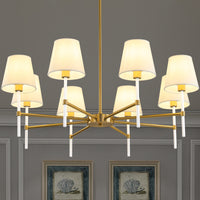 Modern Fabric Shade Multi-Arm Chandelier – 5/8-Light